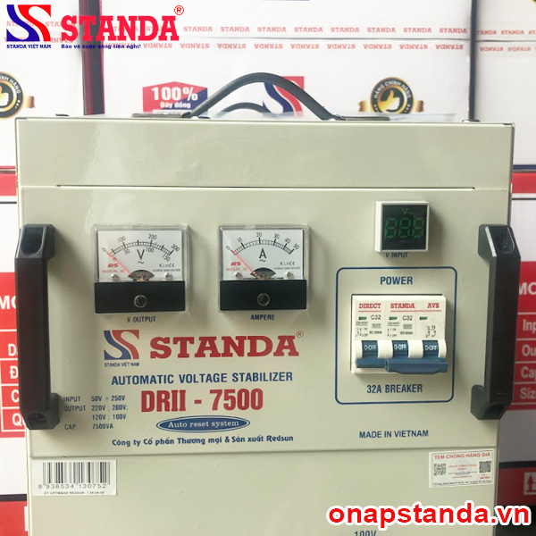 Ổn áp Standa 7.5KVA DRII dải điện áp 50V -250V dây đồng 100% thế hệ mới 