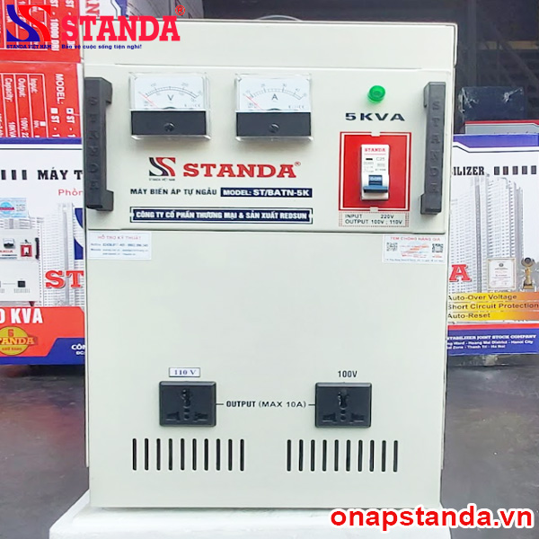 Biến áp tự ngẫu Standa 5KVA 1 pha dải 220V/110V/100V